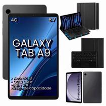 Tablet Samsung Galaxy Tab A9 Com Chip 4G 128GB E 8GB Ram Com Capa Teclado Magnético Preto Bluetooth