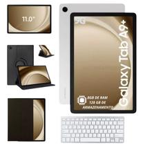 Tablet Samsung Galaxy Tab A9 Plus 128GB 8GB Chip 5g Com Teclado Bluetooth Branco e Capa Giratória Para Estudo e Trabalho X216