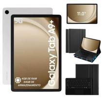 Tablet Samsung Galaxy Tab A9 Plus 64GB 4GB Chip 5G Com Capa Teclado Preto Bluetooth Versátil Para Estudo e Trabalho X216B Prata