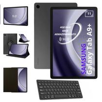 Tablet Samsung Galaxy Tab A9 Plus Chip 5G 64GB 4GB 11 Polegadas Com Teclado Bluetooth Preto e Capa Giratória Para Trabalho e Estudo X216