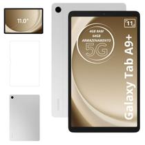 Tablet Samsung Galaxy Tab A9 Plus Chip 5G 64GB 4GB 11 Polegadas Prata Com Película Protetora de Vidro Modelo X216