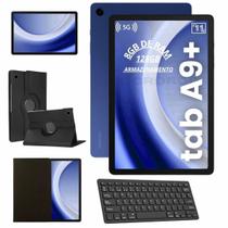 Tablet Samsung Galaxy Tab A9 Plus Rede 5G 128GB 8GB Com Teclado Bluetooth Preto E Capa Giratória Modelo X216 Azul Marinho