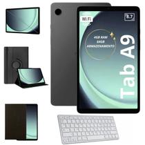 Tablet Samsung Galaxy Tab A9 Wifi Grafite 64GB 4GB Com Teclado Branco Bluetooth e Capa Giratória Para Estudo e Trabalho X110