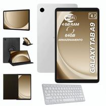 Tablet Samsung Wifi A9 64GB 4GB RAM Com Teclado Bluetooth Branco e Capa Giratória