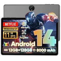 Tablet TUOHAITIME Android 14 11 polegadas 12 GB+128 GB+1 TB de desbloqueio facial