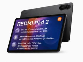 Tablet Xiaomi Redmi Pad 2 256GB 8GB WiFi Tela 11 2.5K Helio G100 Ultra Bateria 9000mAh Cinza Grafite Tablet Xiaomi Redmi Pad 2 256GB 8GB WiFi Tela 11 2.5K Helio G100 Ultra Bateria 9000mAh Cinza Grafite