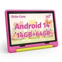 Tablet ZOFYWNAS Kids de 10 polegadas Android 14 14 GB+64 GB rosa