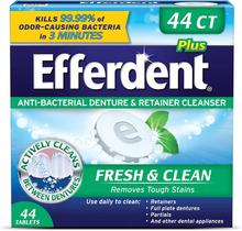 Tabletas de Limpieza Efferdent para Aparatos Dentales y Retenedores 44x5