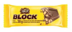 Tablete Arcor Block (Chocolate ao leite + amendoim) 38g