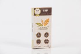 Tablete chocolate Cacauway 70% cacau intenso crocante c/ Chia - s/ leite chocolate gourmet