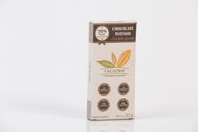 Tablete chocolate Cacauway 70% cacau intenso s/ leite chocolate gourmet