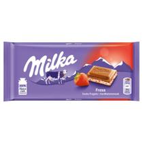 Tablete de Chocolate Recheio Morango 100g - Milka