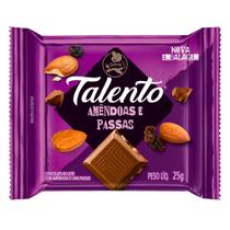 Tablete Mini Chocolate ao Leite com Amêndoas e Passas 25g Talento - Garoto