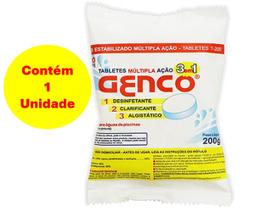 Tablete Pastilha de Cloro Genco 200gr 3 em 1 Multi-ação