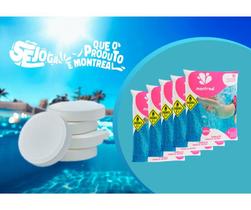 Tablete Pastilha de Cloro Tripla Ação Para Piscina Montreal, Kit, 200g Cada Unidade