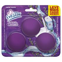 Tablete Vaso Sanitário Bloco Caixa Acoplada TRIPLO Cartela 3 Blocos Novo Frescor 45g