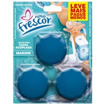 Tablete Vaso Sanitário Bloco Caixa Acoplada TRIPLO Cartela 3 Blocos Novo Frescor 45g