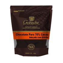 Tabletes Chocolate Puro 70% Cacau Gobeche - Adoçado com Eritritol - 400g