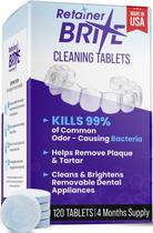 Tabletes de limpeza Retainer Brite 120 comprimidos - fornecimento para 4 meses Tabletes de limpeza Retainer Brite 120 comprimidos - fornecimento para 4 meses