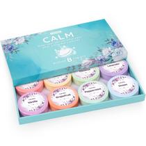 Tabletes efervescentes para o chuveiro CalmNFiz, kit com 8 unidades e 8 fragrâncias, caixa para presente