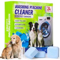 Tabletes limpadoras para máquina de lavar DKYM 24 unidades pelos de animais e odores Tabletes limpadoras para máquina de lavar DKYM 24 unidades pelos de animais e odores
