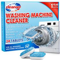 Tablets de limpeza para máquina de lavar roupa Cleaan, pacote com 24
