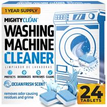 Tablets de limpeza para máquina de lavar roupa MIGHTY CLEAN, pacote com 24
