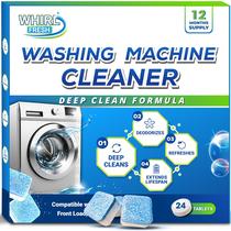 Tablets de limpeza para máquina de lavar roupa Whirl Fresh, pacote com 24