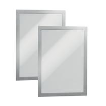 Tablóide prateado durável Duraframe com moldura magnética, 11 x 17 cm, pacote com 2 Tablóide prateado durável Duraframe com moldura magnética, 11 x 17 cm, pacote com 2