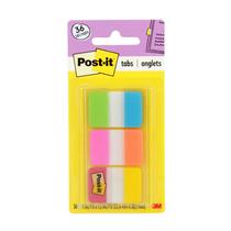 Tabs Post-it 2,54 cm Solid Aqua Yellow Rosa Vermelho Verde Laranja