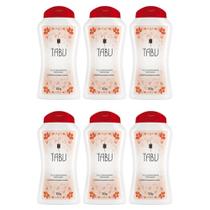 tabu tradicional talco desodorante anti-transpirante com perfume ideal para pele 6x100g - uso diário