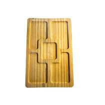 Tábua Aperitivo com Molheira Central Ideal para Petiscos, Mesa Posta, Tábua de Frios Madefer Inox Tábua Aperitivo com Molheira Central Ideal para Petiscos, Mesa Posta, Tábua de Frios Madefer Inox