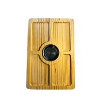 Tábua Aperitivo com Molheira Cetral Inox Petiscos, Molhos, Churrasco, Mesa Posta, Frios Madefer Tábua Aperitivo com Molheira Cetral Inox Petiscos, Molhos, Churrasco, Mesa Posta, Frios Madefer