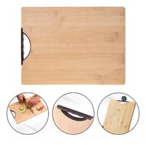 Tabua Bambu De Corte Carne Legumes Vegetais Com Alça Tabua Bambu De Corte Carne Legumes Vegetais Com Alça