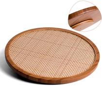 Tábua Base Giratória de Bambu Palhinha 33cm Oikos Decorativa