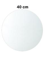 Tábua branca redonda 40cm algo mais