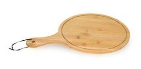 Tábua Carne Churrasco Frios Redonda Para Servir Bambu 26cm - Ecokitchen