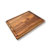 Tábua Churrasco Em Madeira Teca 35x27 Para Corte Carne Petisco