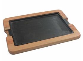 Tabua Churrasco Madeira 40 x 29 x 3 cm Retangular com Ferro Tabua Churrasco Madeira 40 x 29 x 3 cm Retangular com Ferro