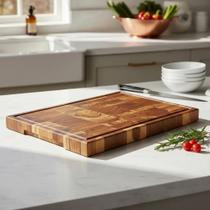 Tábua Churrasco Madeira Teca Invertida Corte Carne End Grain