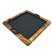 Tábua Churrasco Porção Com Chapa Quadrada de Ferro Fundido - Fundição Santana Tábua Churrasco Porção Com Chapa Quadrada de Ferro Fundido - Fundição Santana