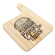 Tábua com Estampa de Hamburguer Decorativa com Cabo 28 cm