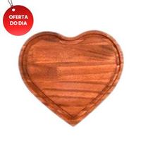 Tábua Coração de Madeira Rustica Grande 30x27cm para Frios e queijos, Mesa posta, Petiscos, Cozinha