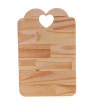 Tabua Coração em Madeira Pinus 46x28 cm - Rojemac