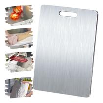 Tabua Corte aço inox Para Cozinha Taboa Churrasco Carne 29 X 20 Lisa