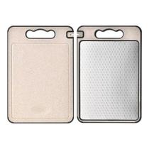 Tábua corte antibacteriana de inox com afiador cozinha churrasco