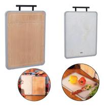 Tabua Corte Bamboo 54cm Duo Dupla Alça Goumert Churrasco Tabua Corte Bamboo 54cm Duo Dupla Alça Goumert Churrasco