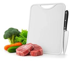 Tábua Corte Carne Legumes Plástico Reforçado Resistente Cor Branco Liso