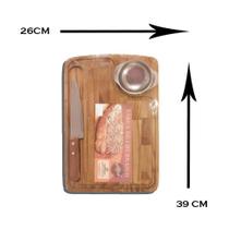 Tábua Corte de Carne Kit Churrasco + Faca e Molheira Tábua Corte de Carne Kit Churrasco + Faca e Molheira