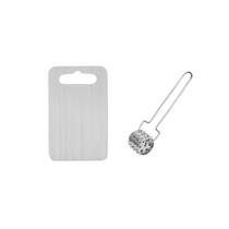 Tabua Corte Inox 24x15cm e Rolo Amaciador Carne Manual 2un